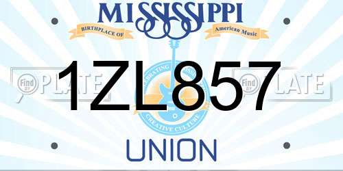 1ZL857 Mississippi License Plate