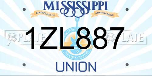 1ZL887 Mississippi License Plate