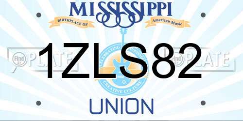 1ZLS82 Mississippi License Plate