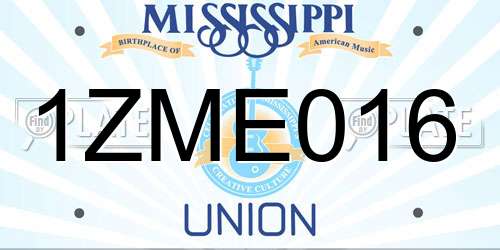 1ZME016 Mississippi License Plate