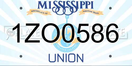 1ZO0586 Mississippi License Plate
