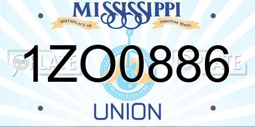 1ZO0886 Mississippi License Plate