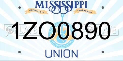 1ZO0890 Mississippi License Plate