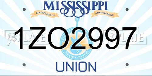 1ZO2997 Mississippi License Plate