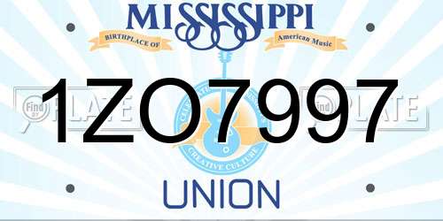 1ZO7997 Mississippi License Plate