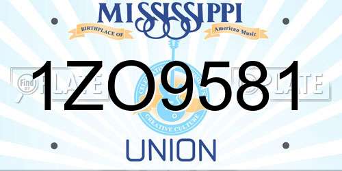 1ZO9581 Mississippi License Plate