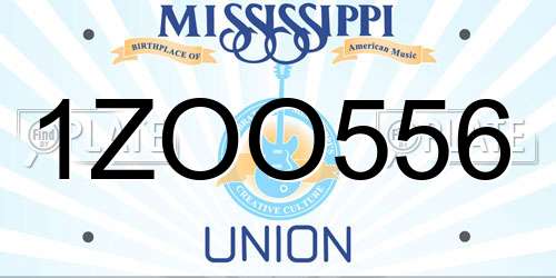 1ZOO556 Mississippi License Plate