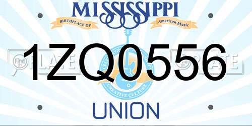1ZQ0556 Mississippi License Plate