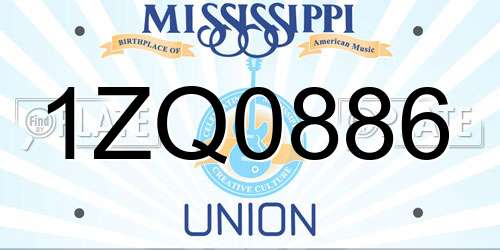 1ZQ0886 Mississippi License Plate