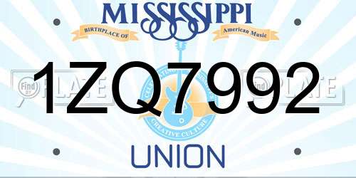 1ZQ7992 Mississippi License Plate