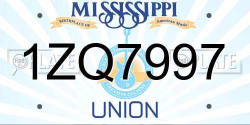 1ZQ7997 Mississippi License Plate