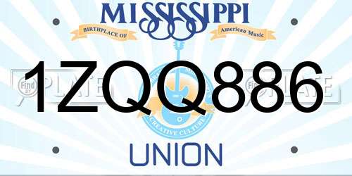 1ZQQ886 Mississippi License Plate