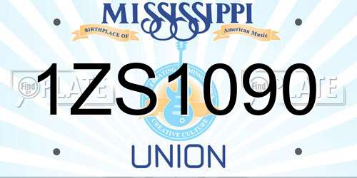 1ZS1090 Mississippi License Plate
