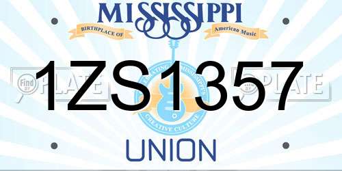 1ZS1357 Mississippi License Plate