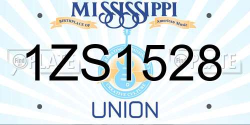 1ZS1528 Mississippi License Plate