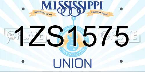 1ZS1575 Mississippi License Plate