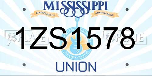 1ZS1578 Mississippi License Plate