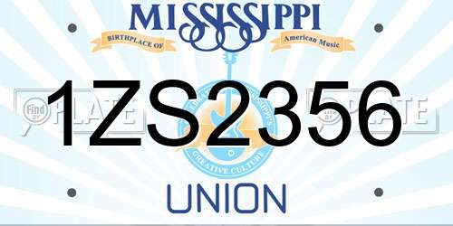 1ZS2356 Mississippi License Plate