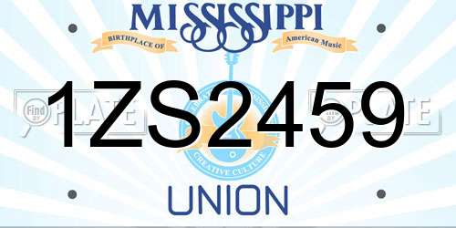 1ZS2459 Mississippi License Plate