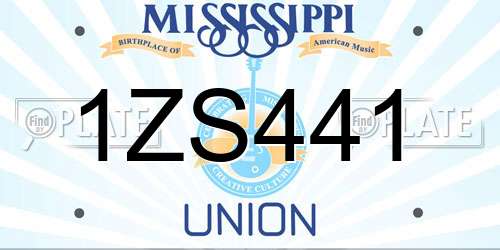 1ZS441 Mississippi License Plate