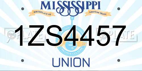 1ZS4457 Mississippi License Plate