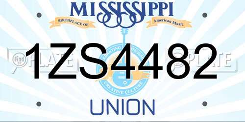 1ZS4482 Mississippi License Plate