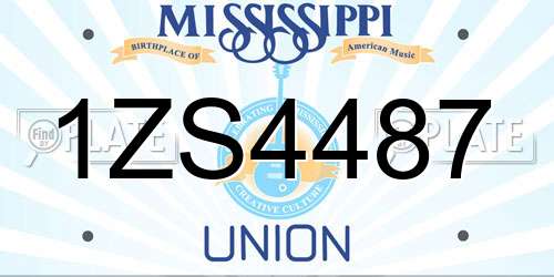 1ZS4487 Mississippi License Plate