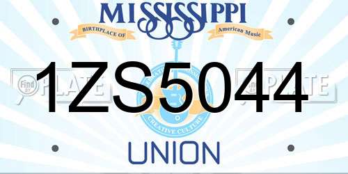 1ZS5044 Mississippi License Plate