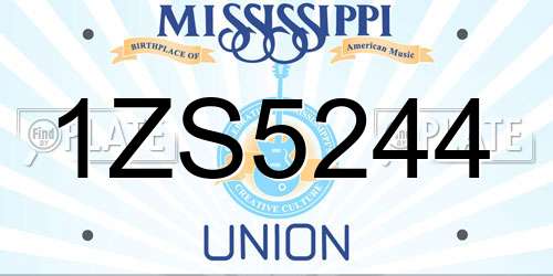 1ZS5244 Mississippi License Plate