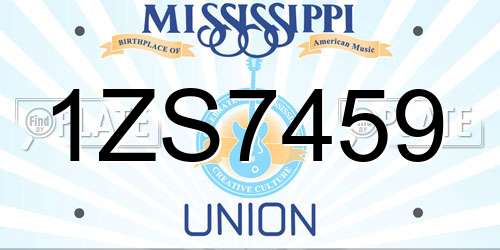 1ZS7459 Mississippi License Plate