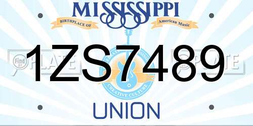 1ZS7489 Mississippi License Plate