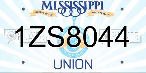 1ZS8044 Mississippi License Plate