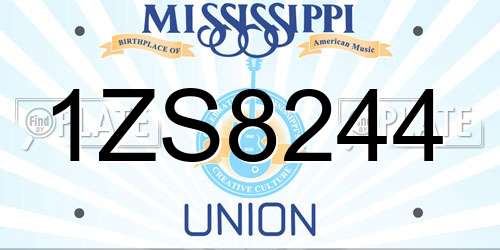 1ZS8244 Mississippi License Plate