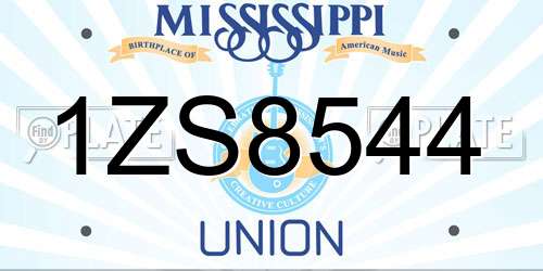 1ZS8544 Mississippi License Plate
