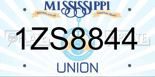 1ZS8844 Mississippi License Plate