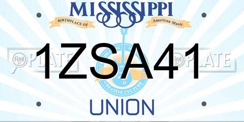 1ZSA41 Mississippi License Plate