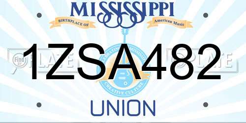 1ZSA482 Mississippi License Plate