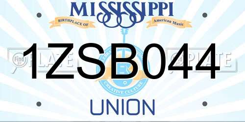 1ZSB044 Mississippi License Plate
