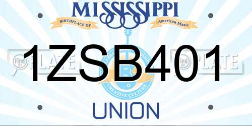 1ZSB401 Mississippi License Plate