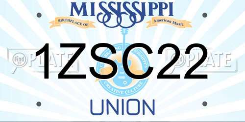 1ZSC22 Mississippi License Plate