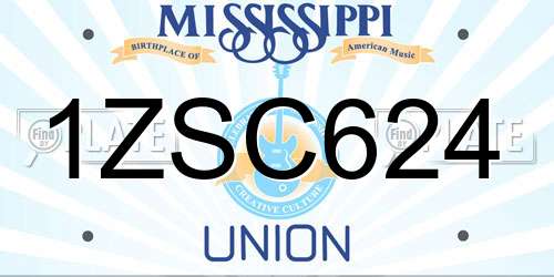 1ZSC624 Mississippi License Plate
