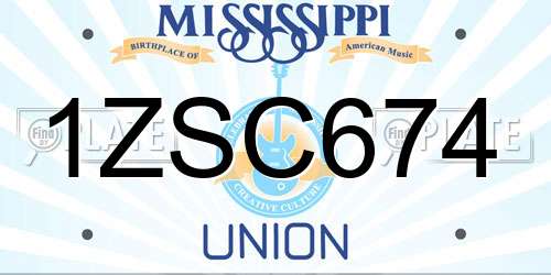 1ZSC674 Mississippi License Plate