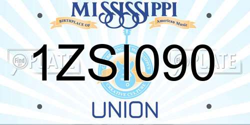 1ZSI090 Mississippi License Plate