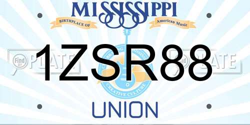 1ZSR88 Mississippi License Plate