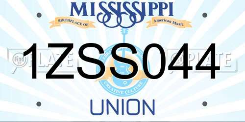 1ZSS044 Mississippi License Plate