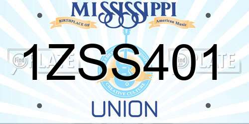 1ZSS401 Mississippi License Plate