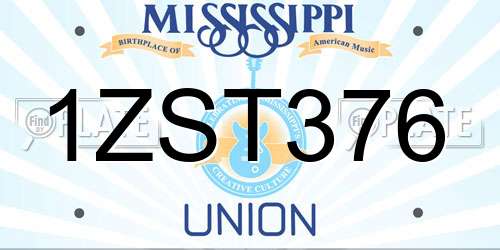 1ZST376 Mississippi License Plate