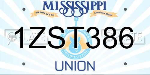 1ZST386 Mississippi License Plate