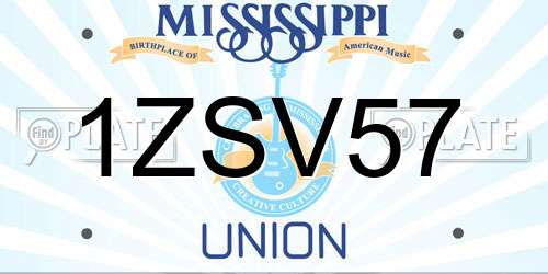 1ZSV57 Mississippi License Plate