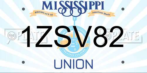 1ZSV82 Mississippi License Plate